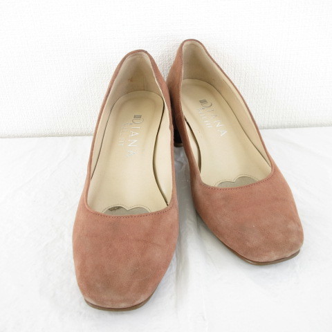 ヤフオク! - ダイアナ DIANA パンプス スクエアトゥ スエード チ...