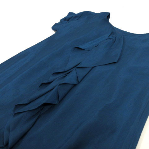 ビアッジョブルー Viaggio Blu ワンピース 半袖 ひざ丈 フリル 日本製 ブルー系 青系 1 レディース_画像2