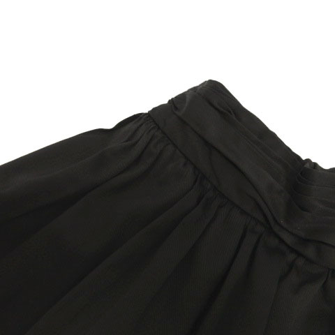 ザラ ベーシック ZARA BASIC スカート フレア ギャザー ミディ丈 ウエストゴム ブラック 黒 XS レディース_画像3