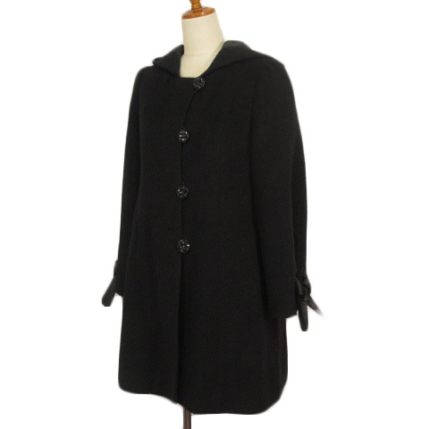 Cynthia Rowley CYNTHIA ROWLEY пальто лента biju- кнопка капот альпака .3 чёрный черный женский 