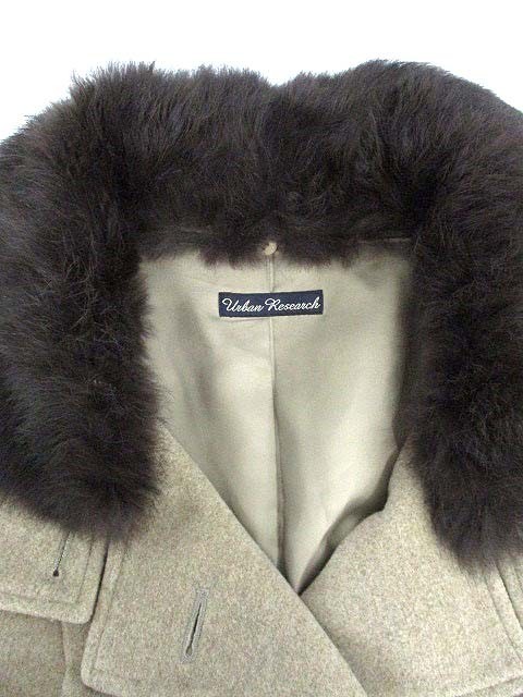 Urban Research URBAN RESEARCH jacket Short wool rabbit fur 38 beige /NT *29 lady's 