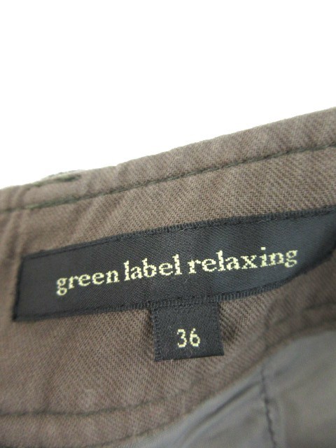 ユナイテッドアローズ green label relaxing パンツ ショート ジップフライ ウール 36 茶色 ブラウン /YT31 レディース_画像3