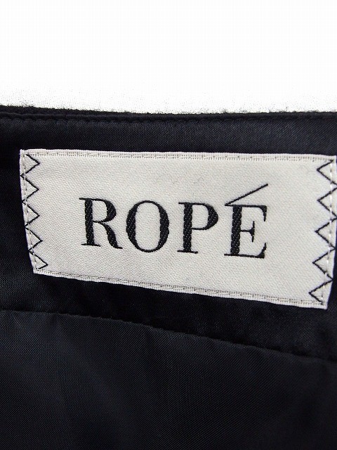 ロペ ROPE スカート タック 台形 ミニ ウール 38 ブラック 黒 /FT37 レディース_画像3