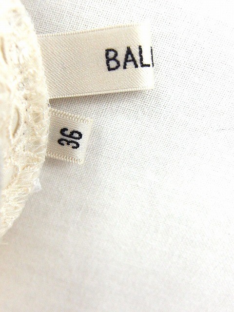  Ballsey BALLSEY Tomorrowland skirt embroidery knee height silk . cotton cotton 36 white /FT11 lady's 
