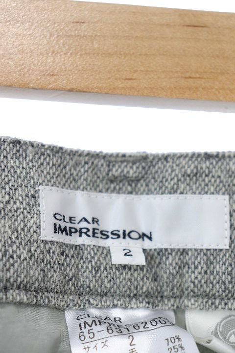 クリアインプレッション CLEAR IMPRESSION パンツ ハーフ ショート ウール 2 グレー /RT44 レディース_画像3