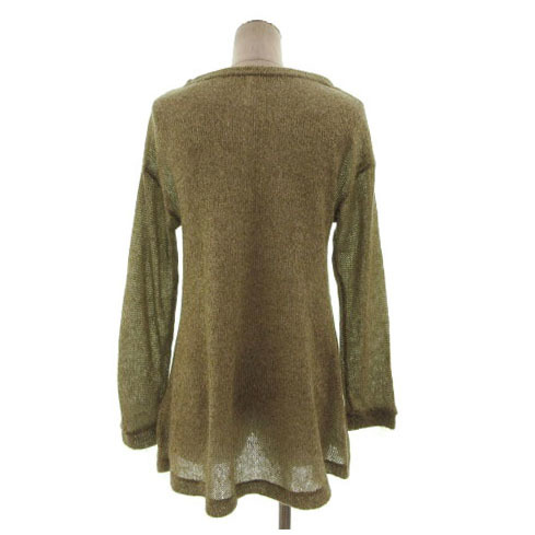  L ELLE knitted long sleeve thin simple mo hair . Mix thread khaki Brown Gold 38 lady's 