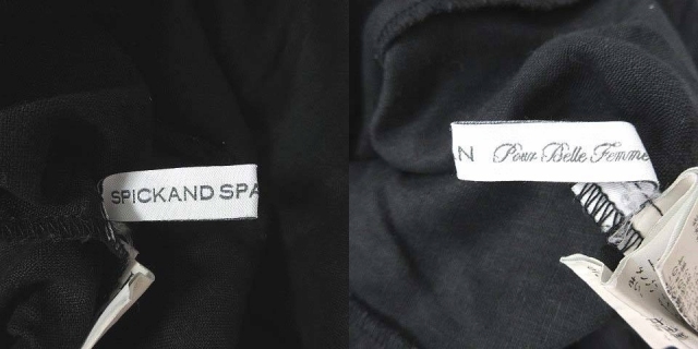 スピック&スパン Spick&Span ワンピース ひざ丈 半袖 フリル 黒 ブラック /CT レディース_画像5
