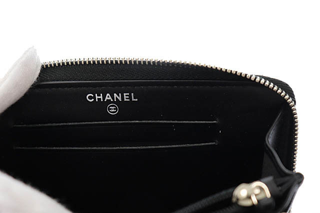 シャネル CHANEL スモール ジップ ウォレット パテント レザー