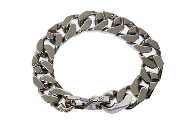  Louis Vuitton LOUIS VUITTON ×VIRGIL ABLOHva- Jill a blow brass reLV chain links bracele M69988 M silver ^# 21082