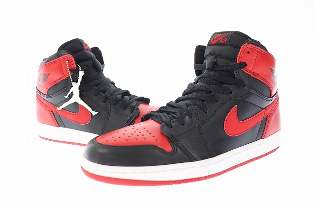 ナイキ NIKE 2001年製 AIR JORDAN 1 RETRO BRED エア ジョーダン レトロ ブレッド 136066-061 27.5 黒 赤 ブラック レッド ブランド古着ベ_画像1