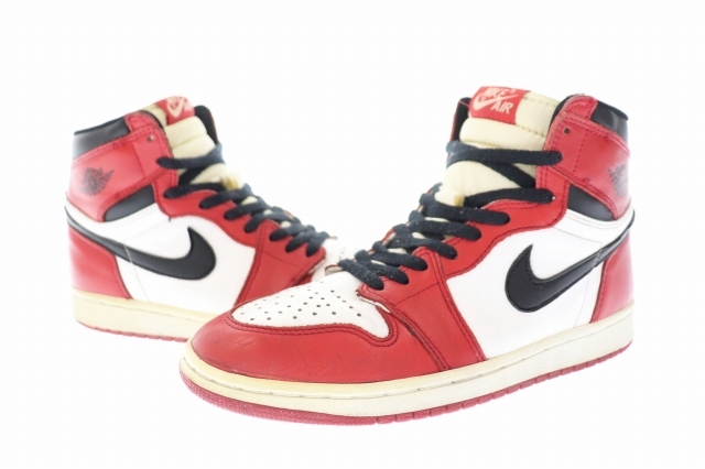 ナイキ NIKE 94年復刻 1st復刻 AIR JORDAN 1 HIGH CHICAGO エア ジョーダン ハイ シカゴ 130207-101 26 ホワイト レッド ブラック ブランド_画像1