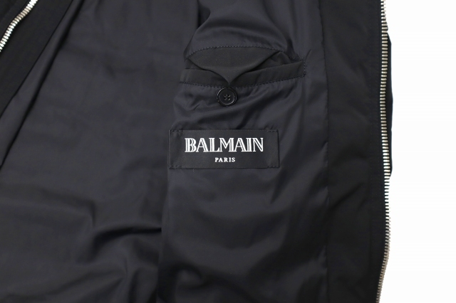 バルマン BALMAIN レザー切替 エポレット ダックダウン100% ジャケット