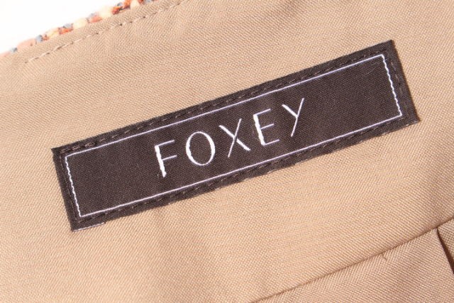 フォクシー FOXEY スカート フレア ミニ ツイード ウール 32 ベージュ 33479 /hn0408 レディース_画像4