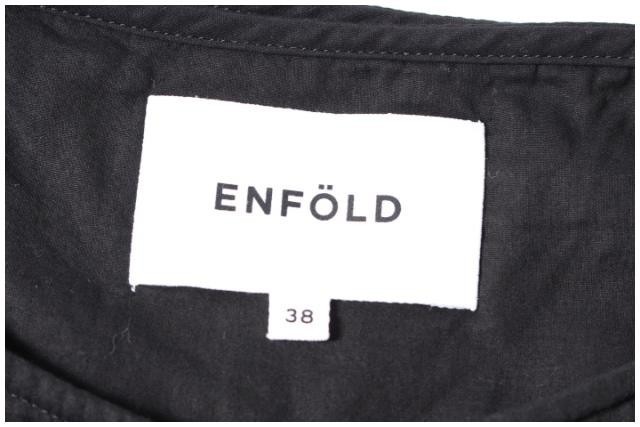 エンフォルド ENFOLD 17AW ワンピース ひざ丈 ノースリーブ 38 黒 ブラック /tk0408 レディース_画像4