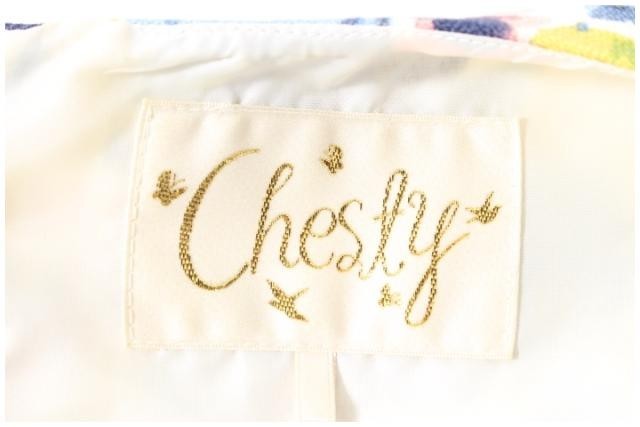 チェスティ Chesty ワンピース ひざ丈 フレア 花柄 ノースリーブ 1 マルチカラー /sh0420 レディース_画像4