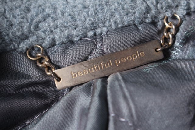 ビューティフルピープル beautiful people コート チェスター ボア ウール 36 青 ブルー ako0423 レディース_画像4