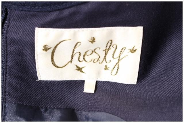  Chesty Chestybiju- equipment ornament check pattern no sleeve One-piece /hn0420 lady's 