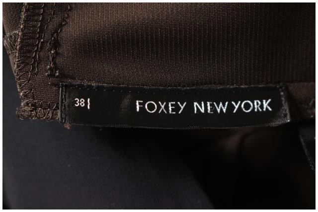 フォクシーニューヨーク FOXEY NEW YORK ワンピース ひざ丈 ノースリーブ カラーパレット 38 31023 緑 カーキ /km0411_画像4