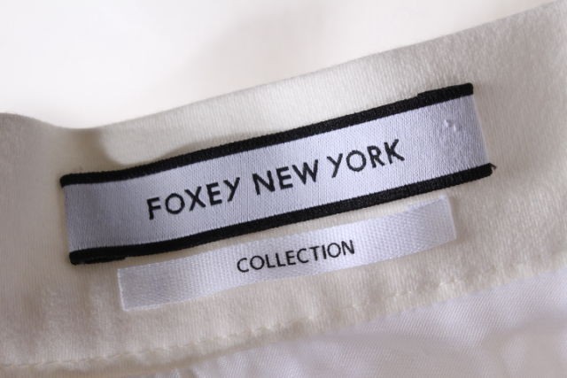 フォクシーニューヨーク FOXEY NEW YORK コレクション collection 17SS Jersey Suiting Fagotting スカート ひざ丈 ギャザー ストレッチ 38_画像4