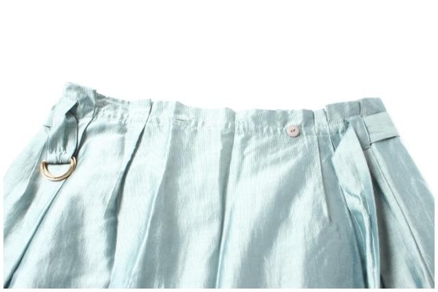 ロペ ROPE スカート ベルト付き タック フレア 膝丈 7 青 ブルー /TK レディース_画像4