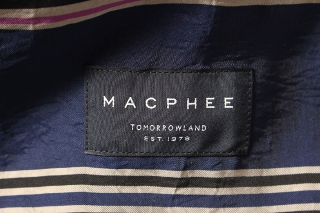 マカフィー MACPHEE トゥモローランド 17SS コート ベルテッドガウン マルチボーダー 36 紺 ネイビー /yo0513 レディース_画像4