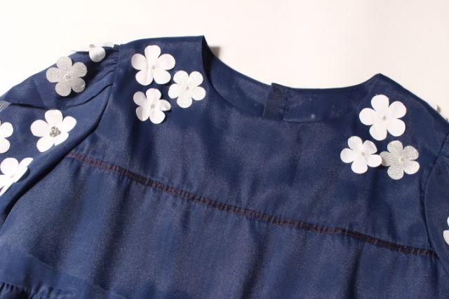  Chesty Chesty 18SS cut and sewn short sleeves flower motif 1 blue blue /tk0516 lady's 