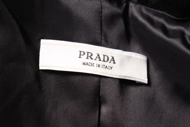 プラダ PRADA ジャケット テーラード シワ加工 38 黒 ブラック /sh0515 レディース_画像4