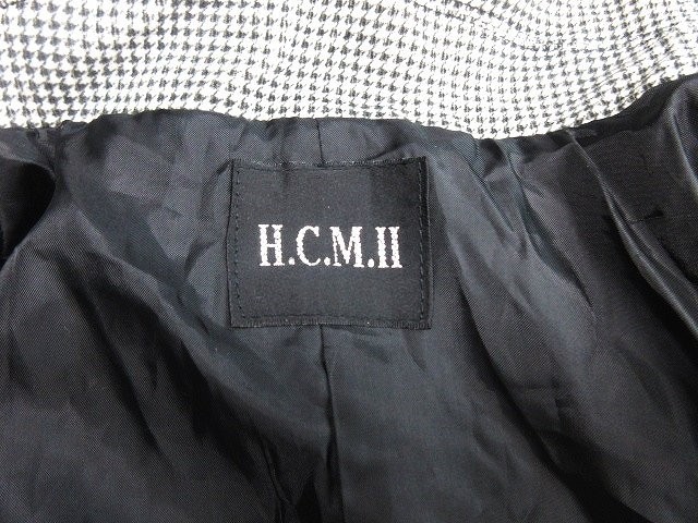 H.C.M.II テーラード ジャケット ブレザー 千鳥格子 白 黒 S レディース_画像6