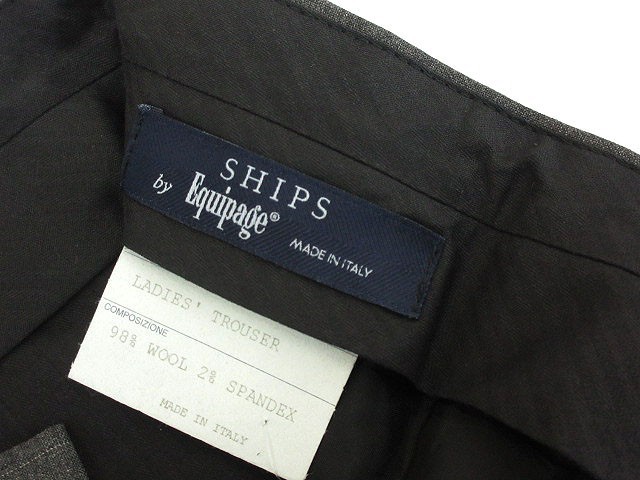 シップス SHIPS Equipage パンツ スラックス トラウザー センタープレス ストライプ ウール 42 グレー ▲H ayk レディース_画像4