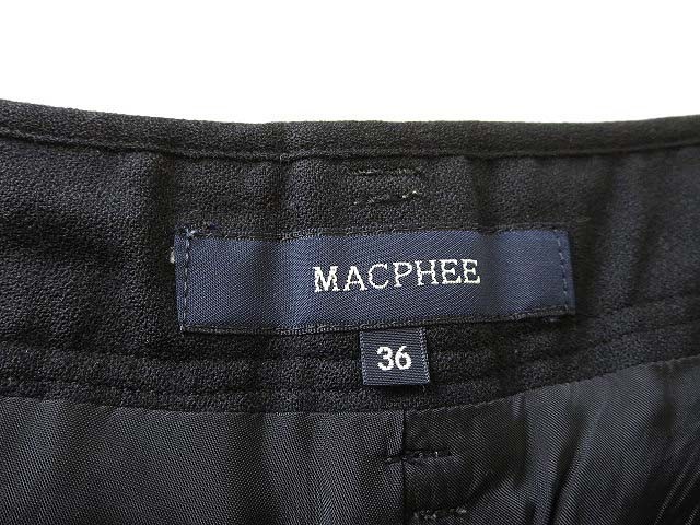 マカフィー MACPHEE トゥモローランド ショートパンツ ウール とろみ タック ロールアップ S 黒 ブラック レディース_画像4