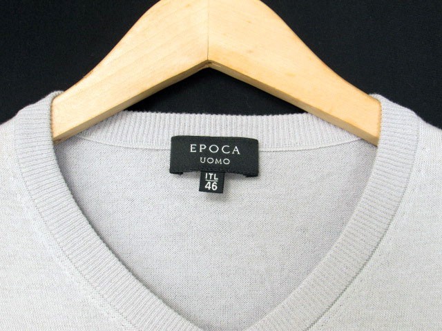 エポカ ウォモ EPOCA UOMO セーター ニット Vネック カシミヤ混 46 グレー メンズ_画像5