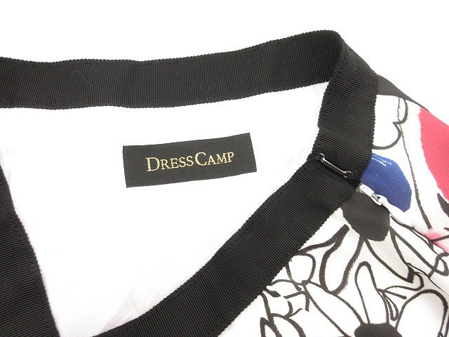 ドレスキャンプ DRESSCAMP スカート ミニ 花柄 フレア 白 ホワイト /tk レディース_画像4