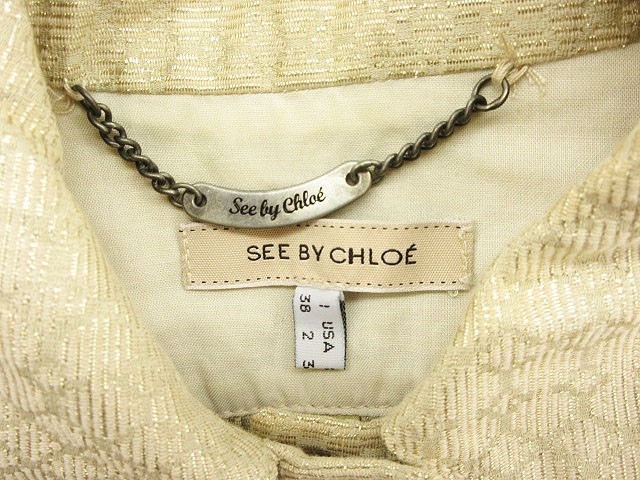  See by Chloe SEE BY CHLOE jacket turn-down collar . minute sleeve total pattern 34 beige aan domestic regular goods lady's 
