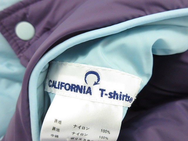 CALIFORNIA T-shirts ダウンベスト リバーシブル ロゴ プリント 紫 パープル /ts レディース_画像7