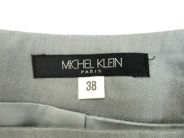 ミッシェルクラン MICHEL KLEIN スカート 台形 ロング ミモレ 38 グレー /TM36 レディース_画像3