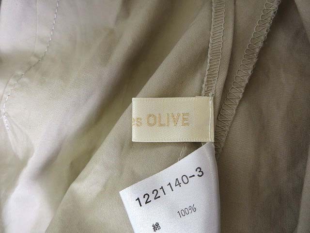 オリーブデオリーブ OLIVE des OLIVE スカート タック フレア コットン ミモレ丈 ベージュ レディース_画像5