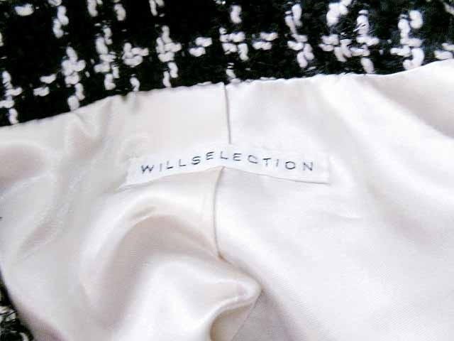 プロポーション ボディドレッシング PROPORTION BODY DRESSING 台形 スカート ツイード チェック ウール 黒 3 W62 レディース_画像4