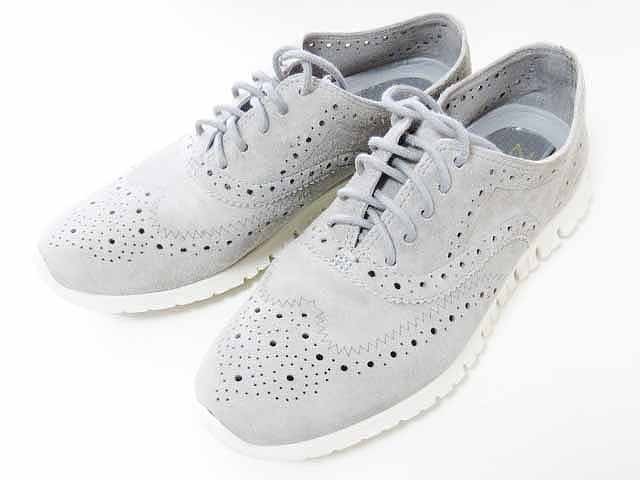 コールハーン COLE HAAN スニーカー シューズ ZEROGRAND WING D44059 ゼログランド オックスフォード ウイングチップ 山羊革 グレー 5_画像1