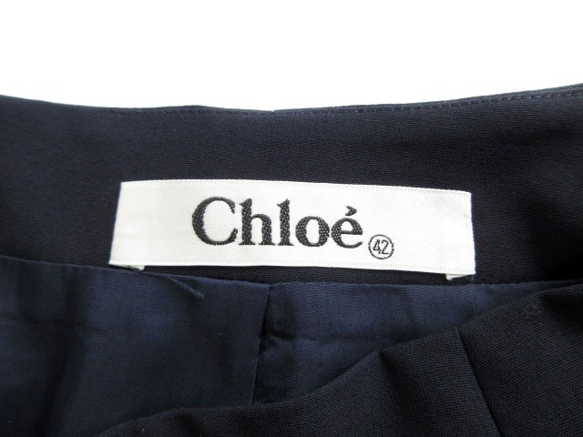 クロエ CHLOE ビンテージ スカート タイト スリット ウール 42 国内正規 紺 ネイビー レディース_画像5