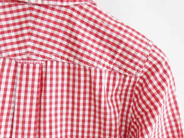  Tommy Hilfiger TOMMY HILFIGER shirt blouse tunic block check 7 minute sleeve cotton 100 red S lady's 