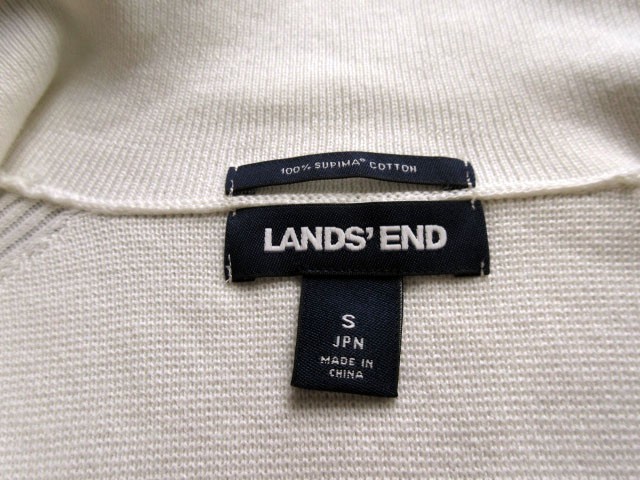 ランズエンド LANDS' END ジャケット ニット スーピマコットン S 白 オフホワイト レディース_画像5