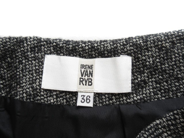 IRENE VAN RYB イレーヌヴァンリブ スカート フレア シフォン ウール 36 フランス製 黒 ブラック レディース_画像6