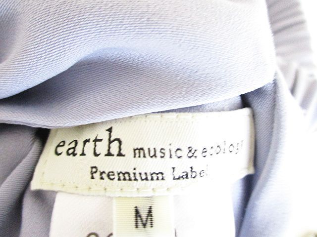 アースミュージック&エコロジー EARTH MUSIC & ECOLOGY 花柄 刺繍 リバーシブル 膝丈スカート 青 サックス M レディース_画像6