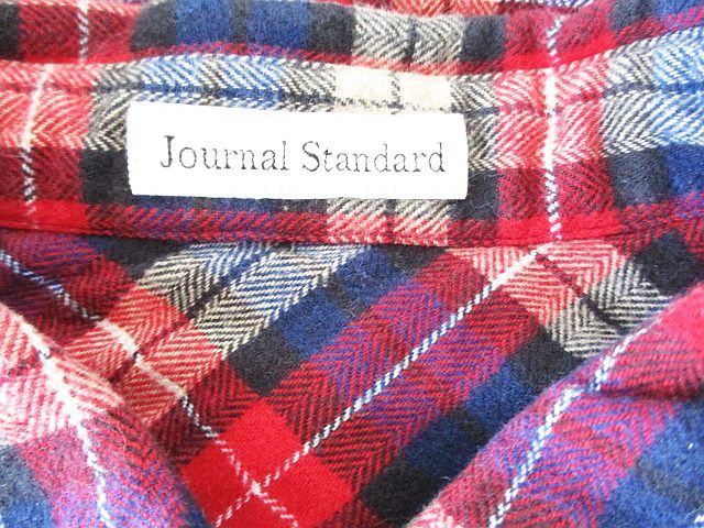 ジャーナルスタンダード JOURNAL STANDARD チェック 長袖 シャツ コットン 赤 F レディース_画像4