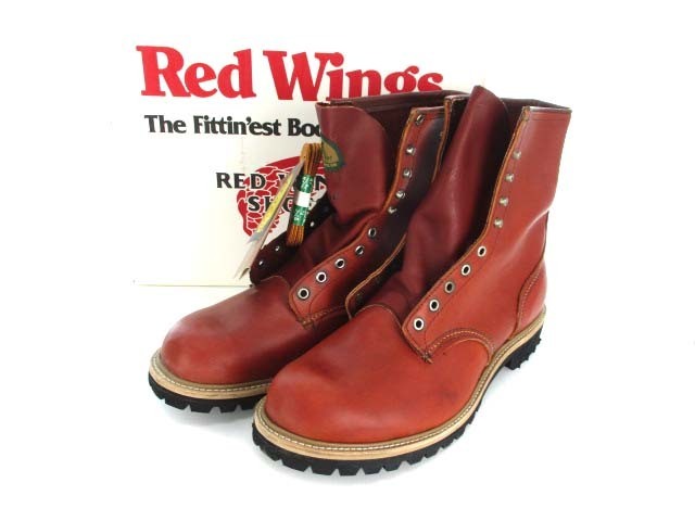 未使用品 レッドウィング REDWING 93年製 半円犬タグ 899 ロガーブーツ デッドストック アイリッシュセッター ビブラム オロラセット 13EE_画像1