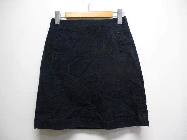 マカフィー MACPHEE トゥモローランド コーデュロイ 台形 スカート 34 濃紺 ネイビー 日本製 レディース_画像1