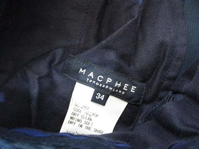マカフィー MACPHEE トゥモローランド コーデュロイ 台形 スカート 34 濃紺 ネイビー 日本製 レディース_画像3