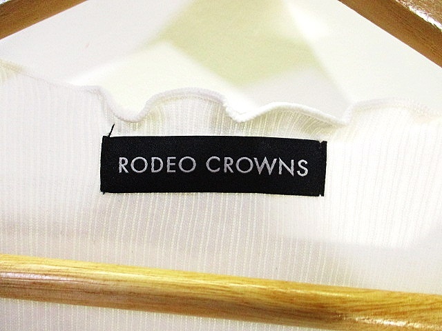 ロデオクラウンズ Rodeo Crowns カットソー 半袖 リブニット 無地 シンプル ホワイト 白 sizeF レディース_画像3