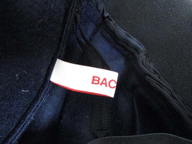 バッカ BACCA アシンメトリー ウール スカート 38 濃紺 ネイビー ウエストリブ 日本製 レディース_画像3