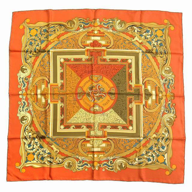 エルメス vintage HERMES カレ90 大判 シルク スカーフ ANIMAUX